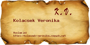 Kolacsek Veronika névjegykártya